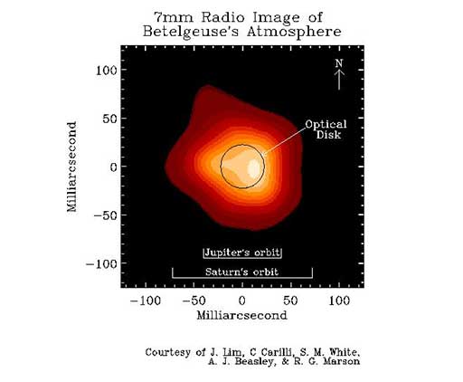 Radio image of Betelgeuse's atmosphere