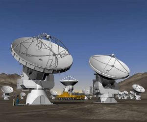 Artist's conception of ALMA antennas