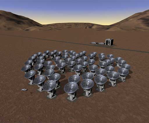 Artist's Conception of ALMA Array in Compact Configuration.