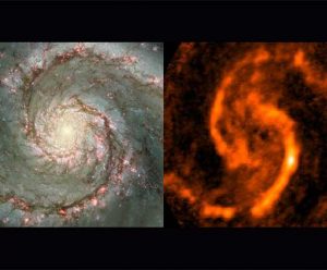 HST and radio image of M51