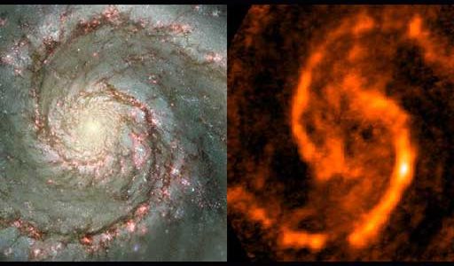 HST and radio image of M51