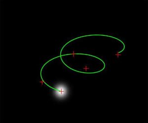 Apparent track of star GMR A