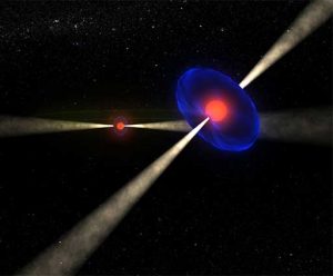 Artist's Conception of Double Pulsar System PSR J0737-3039A/B.