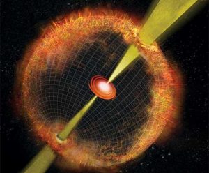 "Engine-driven" supernova explosion with accretion disk and high-velocity jets.