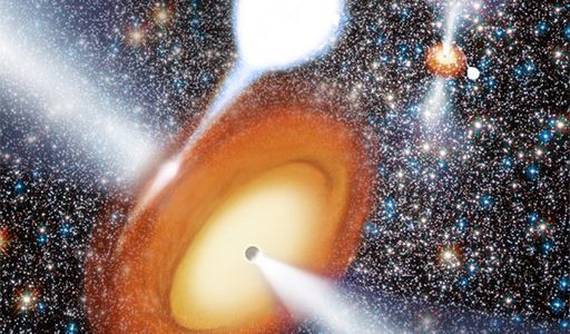 Artist's conception of black hole in globular cluster.