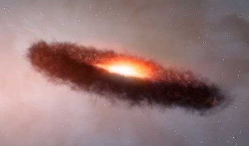 Artist's conception of dusty disk around a brown dwarf