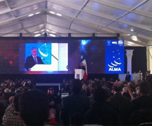 Chilean President Addresses ALMA Inauguration Ceremony.