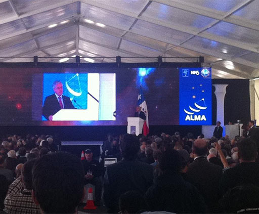 Chilean President Addresses ALMA Inauguration Ceremony.