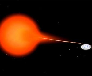 Artist's Conception of SS Cygni double-star system.