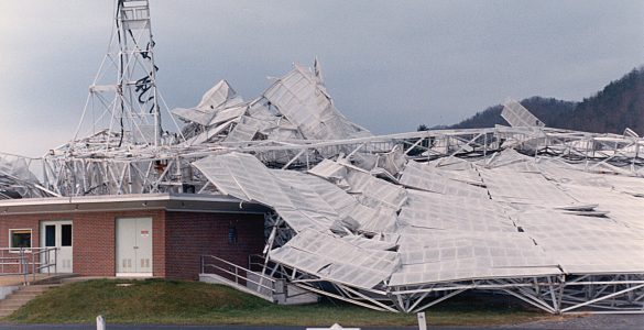 Collapsed 300-foot telescope