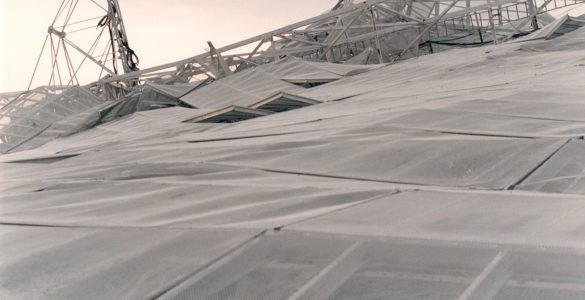 Collapsed 300-foot telescope's surface panels