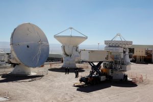 ALMA antennas and Front End Service Vehicle