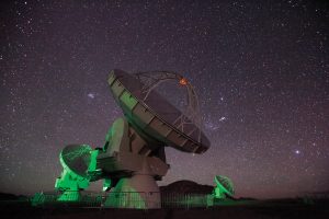 ALMA antennas at night