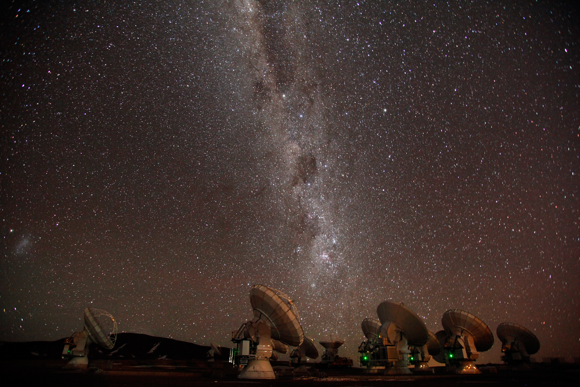 ALMA antennas and the Milky Way