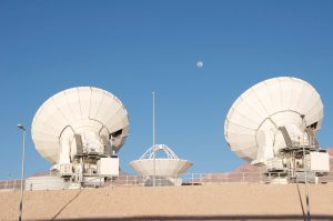 ALMA antennas and Moon