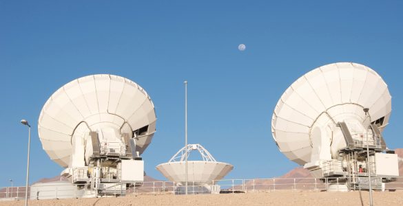 ALMA antennas and Moon