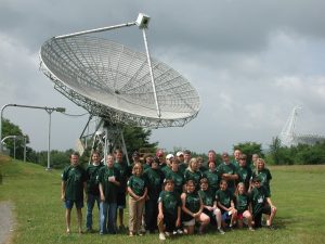 40-foot telescope and school group