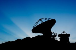 Silhouette of ALMA antennas