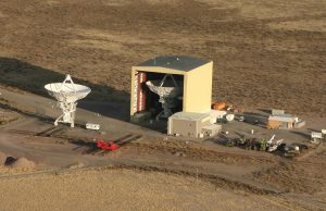 VLA antennas, The Barn, and transporter