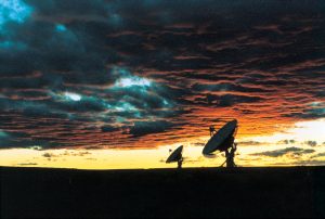 VLA antennas at dusk