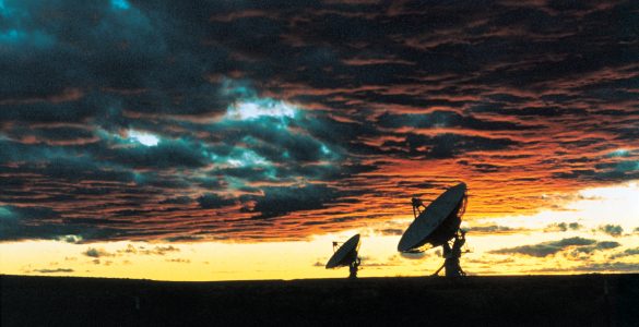 VLA antennas at dusk