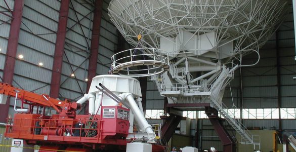 VLA antenna undergoing maintenance