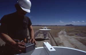 Worker on a VLA antenna