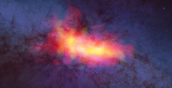 Composite image of starburst galaxy M82