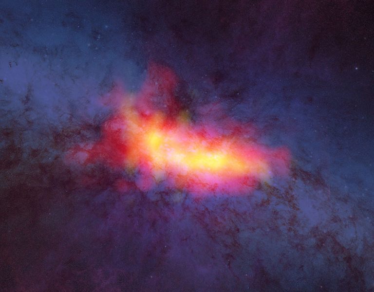 Composite image of starburst galaxy M82