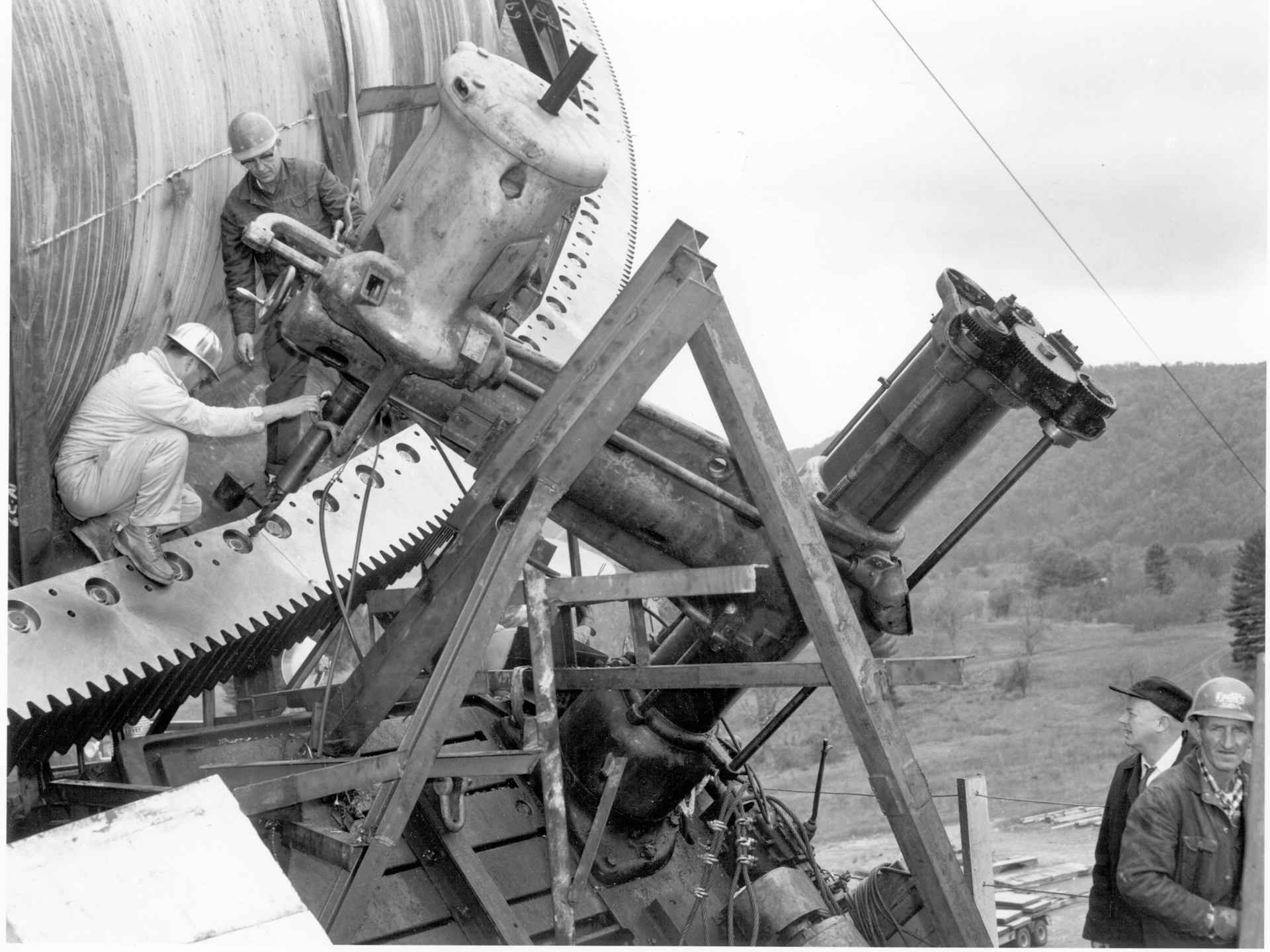 Drilling Bolt Holes on the 140 Foot Telescope