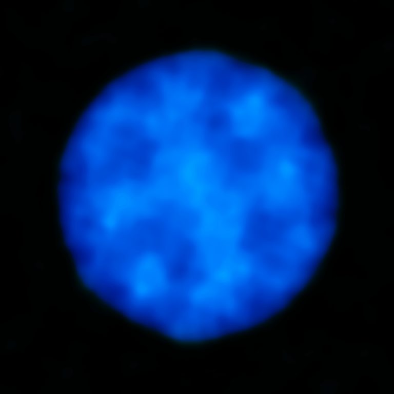 Planet Uranus as seen with ALMA's Band 10 receivers.