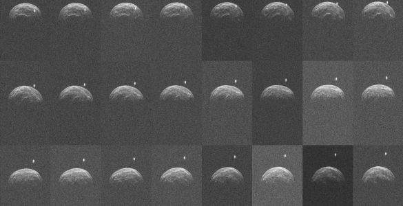 Collage of radar images of asteroid 2004 BL86
