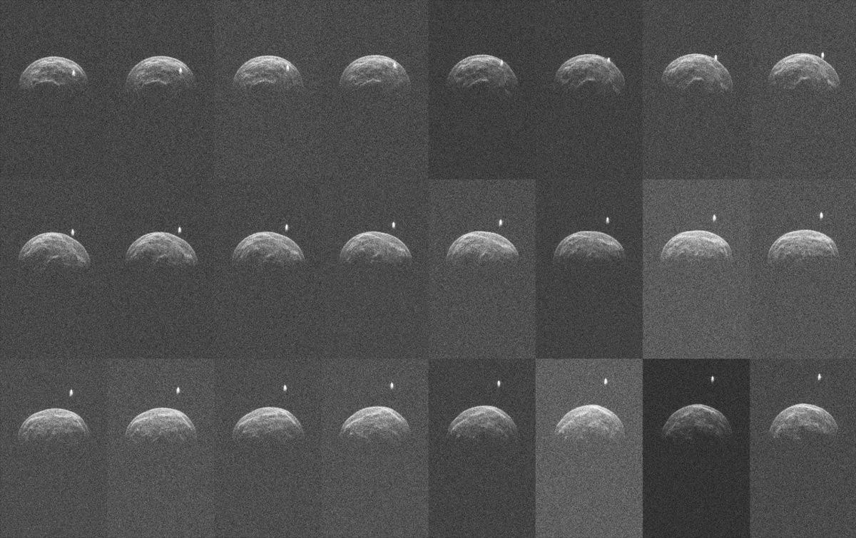 Collage of radar images of asteroid 2004 BL86