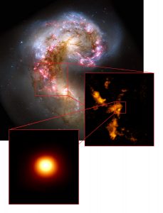 Antennae Galaxies and molecular clouds