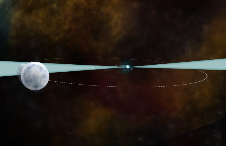 Artist's conception of a pulsar and white dwarf