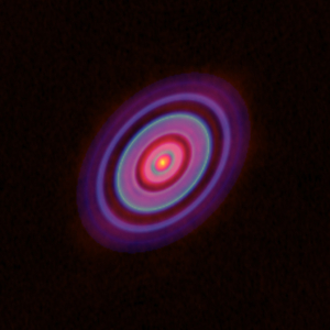 HCO+ gas distribution in the disk around HL Tauri.