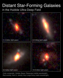 Distant galaxies seen with VLA and HST