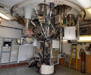 The receiver room of the GBT is filled with cutting-edge equipment used to detect, amplify, and digitize the weak natural radio signals received from space.