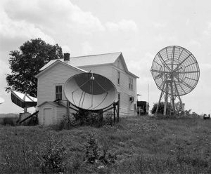 A suite of calibration antennas used in Green Bank to measure atmosphere and manmade sources of radio interference.