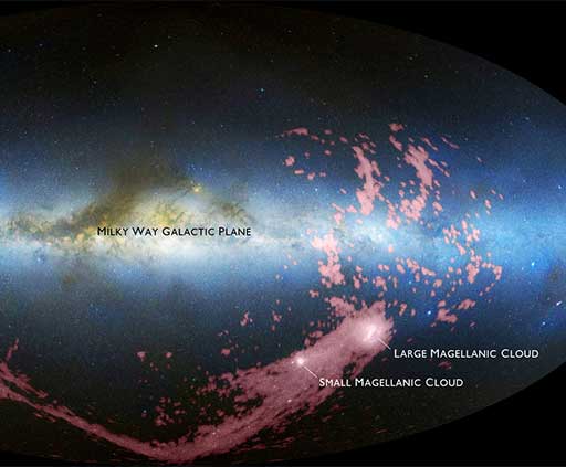 milky way galaxy top view labels