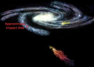 Infographic depicting Smith's Cloud and Milky Way