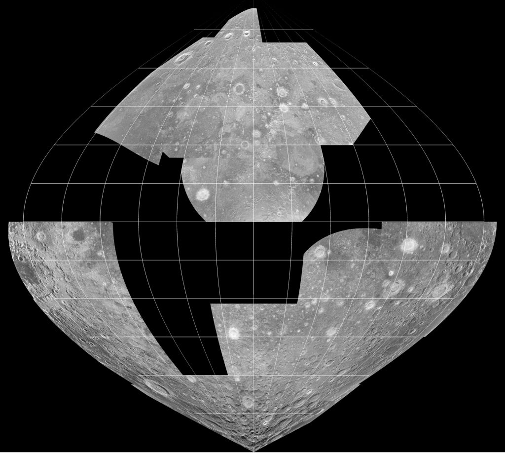 Radar image of craters on The Moon