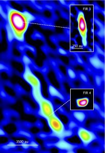 Possible triggered star formation.