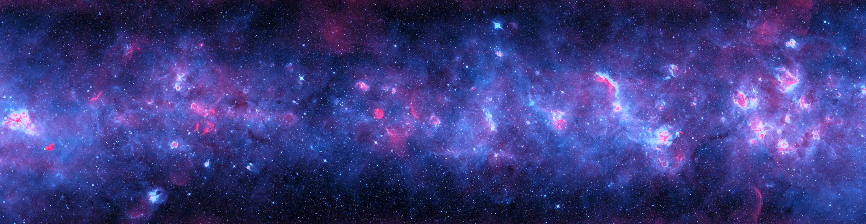 Purple Belt Space Galaxy Panorama, Stock Video