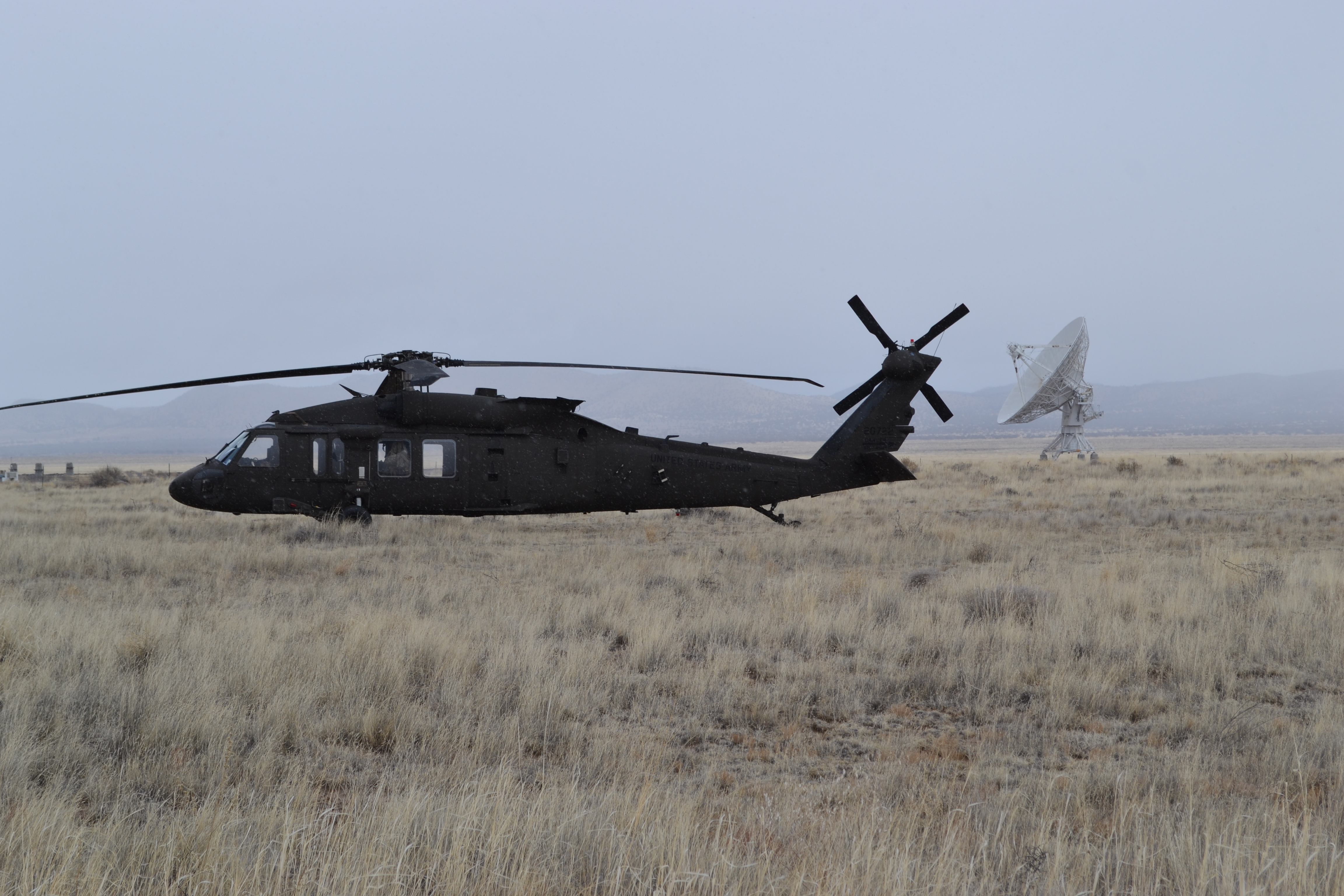 UH-60 Blackhawk Helicopters land at the Very Large Array