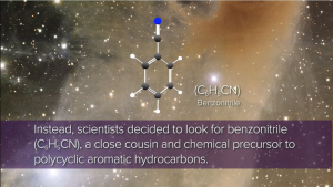 Still from video explaining the discovery of benzonitrile in interstellar space