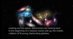 Artist's impression of galaxy cluster