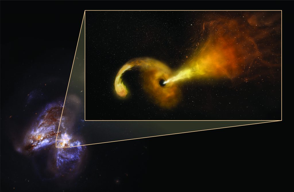 Černá díra v galaxii Arp 299