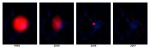 Series of radio images of FIRST J1419+3940 from 1993 to 2017