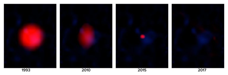 Series of radio images of FIRST J1419+3940 from 1993 to 2017